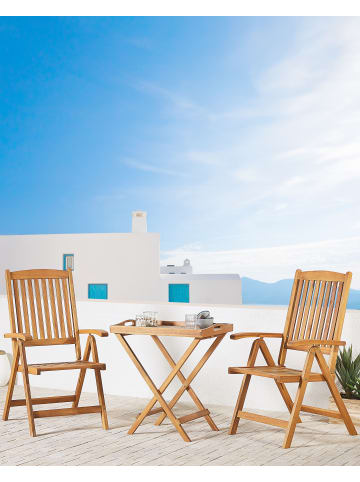 Beliani 2er-Set Gartenstuhl JAVA in Braun