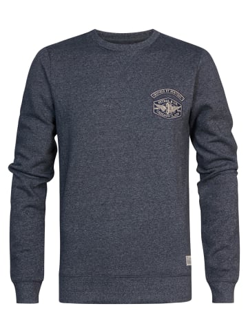 Petrol Industries Melierter Sweater Hubbing in Blau