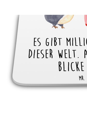Mr. & Mrs. Panda Untersetzer Set Pinguin mit Kind mit Spruch in Weiß