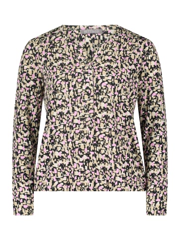 BETTY & CO Casual-Shirt mit Gummizug in Black/Taupe