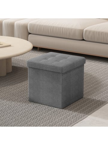 SONGMICS Sitzhocker Minota in Grau - (B)30 x (H)30 x (T)30 cm