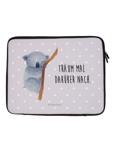 Mr. & Mrs. Panda Laptop Tasche Koalabär mit Spruch in Grau Pastell