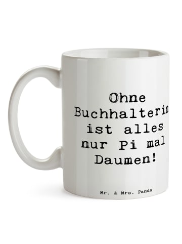 Mr. & Mrs. Panda Kaffeebecher Spruch Buchhalterin Liebe mit Spruch in Weiß