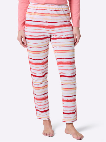 WITT WEIDEN Schlafanzug-Hose in flamingo-weiß-gestreift