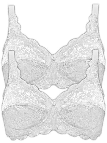 SUSA 2er Pack BH ohne Bügel Latina in Weiss Weiss