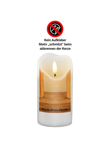Mr. & Mrs. Panda Kerze Streichhölzer Design ohne Spruch in Weiß