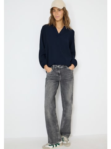 Cecil Bluse in Unifarbe in Blau