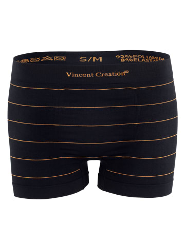 Vincent Creation® Boxershorts 6er Pack, Seamless, Nadelstreifen in schwarz/orange