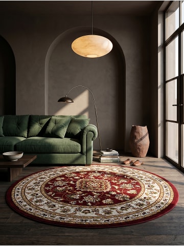 KADIMA DESIGN Kurzflor-Teppich Pflegeleicht GLAZERT Floral Strapazierfähig in Rot