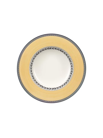 Villeroy & Boch Suppenteller Audun Fleur in Weiß-Grau-Gelb ø 24,2 cm in weiß-grau-gelb