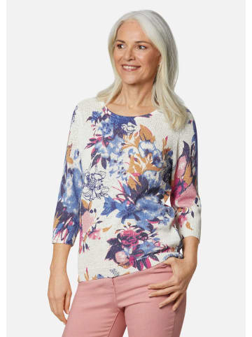 GOLDNER Kurzgröße:  Druckpullover Femininer Druckpullover in weiß / gemustert