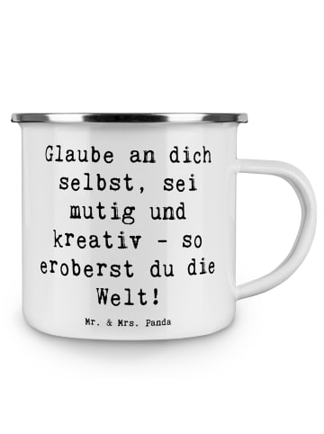 Mr. & Mrs. Panda Kaffeebecher Spruch Die Freude an der Kreativit... in Weiß
