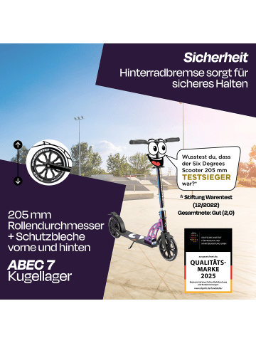 SIX DEGREES Aluminium Scooter 205 mm neochrome Special-Edition
