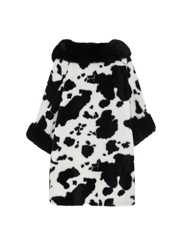 imala Damen Poncho in Schwarz Wollweiss