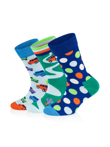 Happy Socks Socken 3-Pack Kids Car Sock in multi_coloured