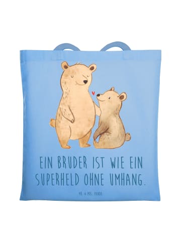 Mr. & Mrs. Panda Laptoptasche Bruder Superheld mit Spruch in Sky Blue