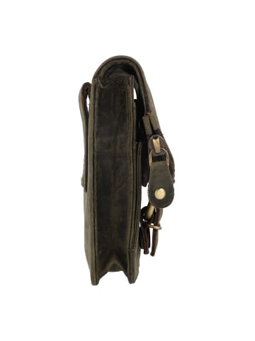 Greenburry Vintage Gürteltasche Leder 13.5 cm in olive