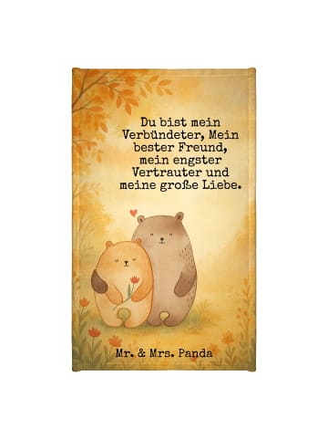 Mr. & Mrs. Panda Handtuch Bären Liebe Design mit Spruch in Weiß