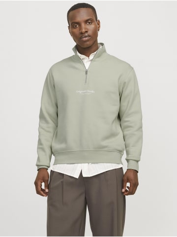 Jack & Jones Sweatshirt mit halbem Reißverschluss in Celadon Tint