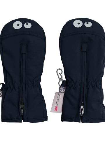 Color Kids Feustling Mittens W. Zipper in Rauchblau