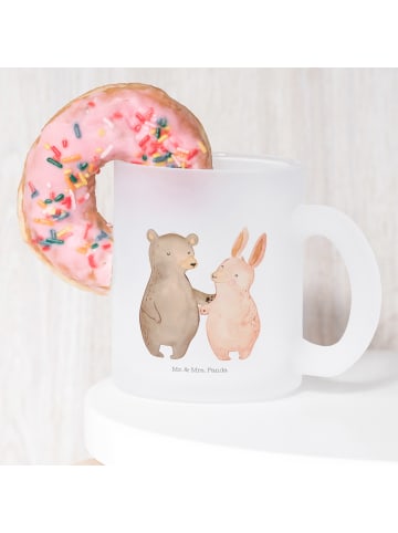 Mr. & Mrs. Panda Glas Bär und Hase Umarmen ohne Spruch in Transparent