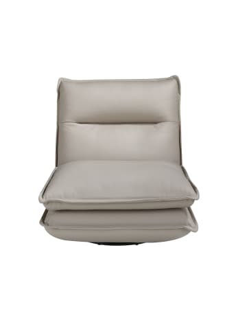 Angel Cerdá Drehsessel 5244 Taupe Leder, schwarzes Edelstahlgestell