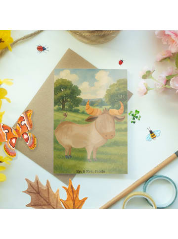 Mr. & Mrs. Panda jubiläumskarte Sternzeichen Stier Design ohne S... in Weiß