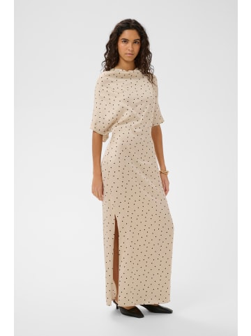 Soaked in Luxury Kleid SLClero Feminine Form in Oatmeal w Black Dots