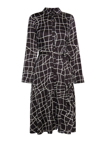 DreiMaster Damen Midikleid in Schwarz Wollweiss