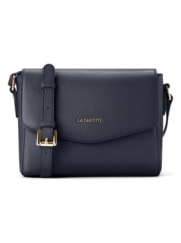 Lazarotti Bologna Leather Umhängetasche Leder 22 cm in navy