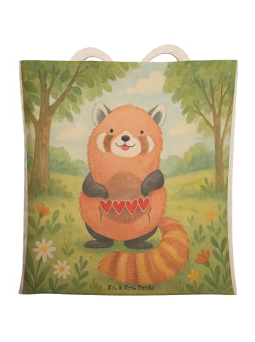 Mr. & Mrs. Panda Shopper Roter Panda Design ohne Spruch in Weiß