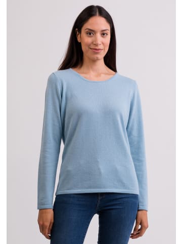 CASH-MERE.CH Rundhals Pullover in Hellblau