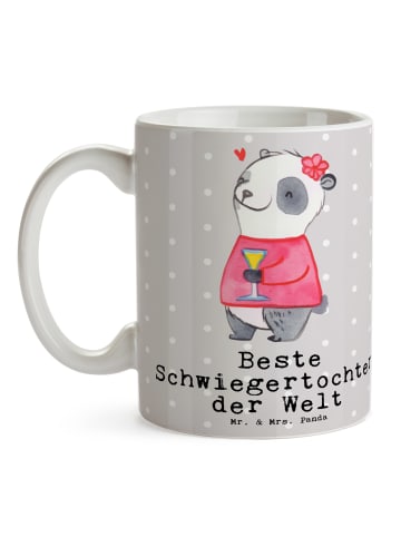 Mr. & Mrs. Panda Kaffeetasse Panda Beste Schwiegertochter der We... in Grau Pastell