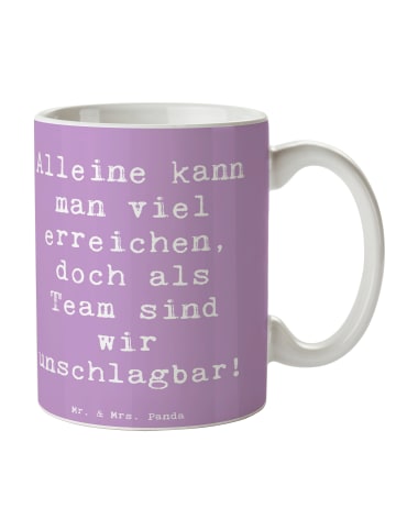 Mr. & Mrs. Panda Keramiktasse Spruch Im Team zuMenschmenarbeiten mi... in Lavendeltraum