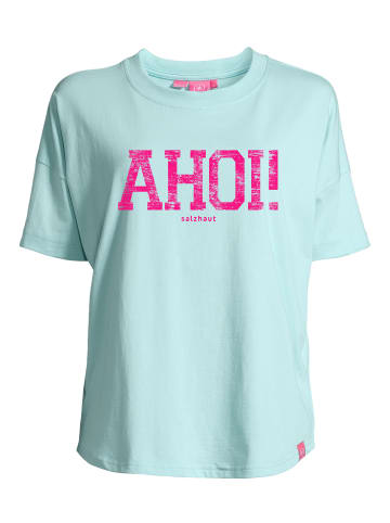 Salzhaut Shirt LEEV-AHOI in Aqua-Neon Pink