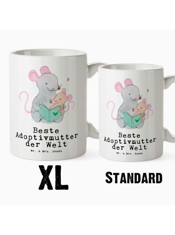 Mr. & Mrs. Panda Steinguttasse Maus Beste Adoptivmutter der Welt... in Weiß