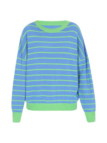Swirly Women Sweater in Blue Stripes