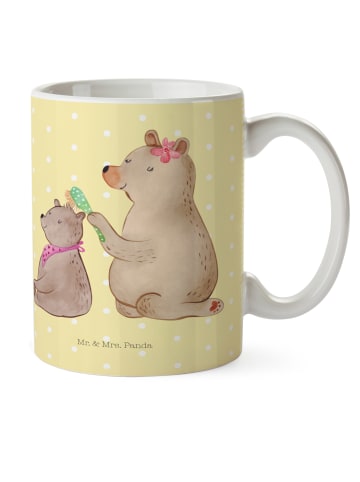 Mr. & Mrs. Panda Tasse Bär Kind ohne Spruch in Gelb Pastell