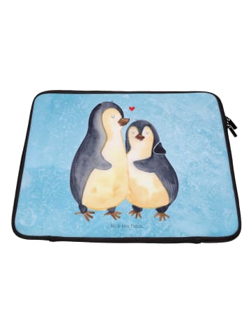 Mr. & Mrs. Panda Laptop Tasche Pinguin umarmen ohne Spruch in Eisblau
