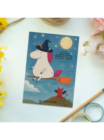 Mr. & Mrs. Panda einzelkarte Einhorn Hexe Design mit Spruch in Weiß