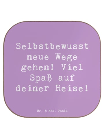 Mr. & Mrs. Panda Glas-Untersetzer Spruch Alleine Reisen unterneh... in Lavendeltraum