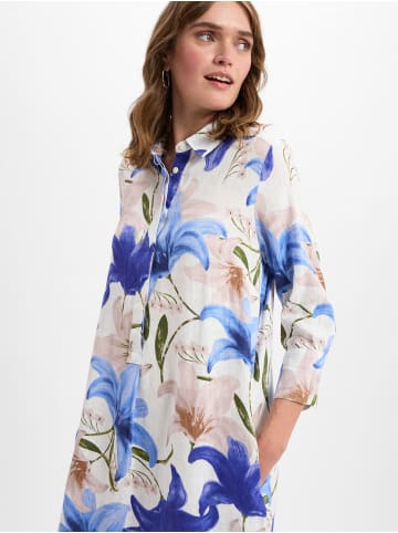 Franco Callegari Leinenkleid in blau ecru - 0044