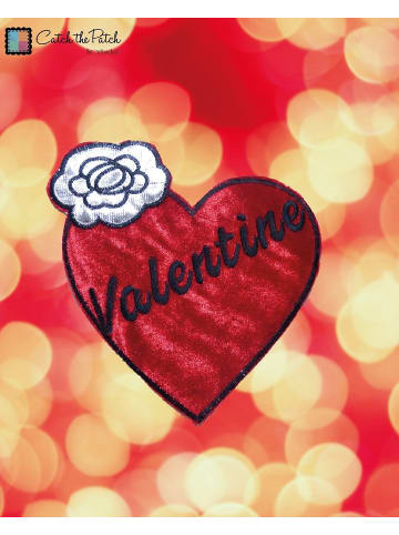 Catch the Patch Xl Herz Blume Valentine ValentinstagApplikation Bügelbild inRot