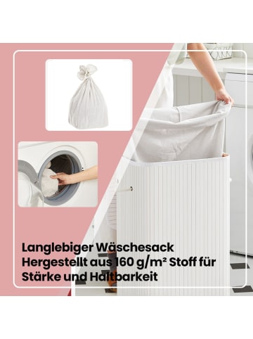SONGMICS Wäschekorb Ronex in Weiß - (B)30 x (H)60 x (T)40 cm