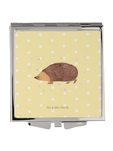 Mr. & Mrs. Panda Schminkspiegel Igel Herzen ohne Spruch in Gelb Pastell