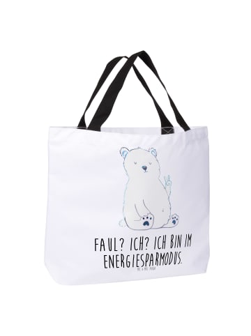 Mr. & Mrs. Panda Damen Schultertasche Eisbär Faul mit Spruch in Weiß
