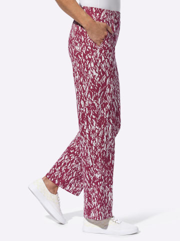 Sieh an! Freizeithose in bordeaux-ecru-bedruckt