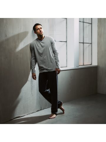 REDBEST Single-Jersey Schlafanzug in hellgrau/anthrazit meliert