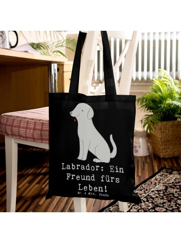 Mr. & Mrs. Panda Schultasche Labrador Freund mit Spruch in Schwarz