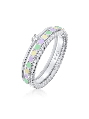 Elli Ring 925 Sterling Silber Ring Set in Silber